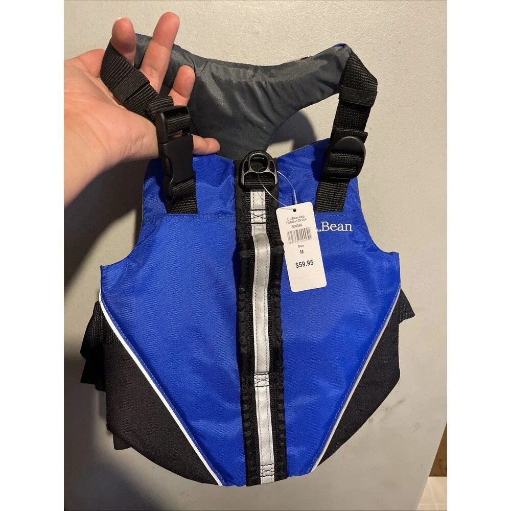 L.L. Bean Dog Floatation Device Life Jacket Size Medium 60-90 Lbs Blue New - Picture 2 of 5